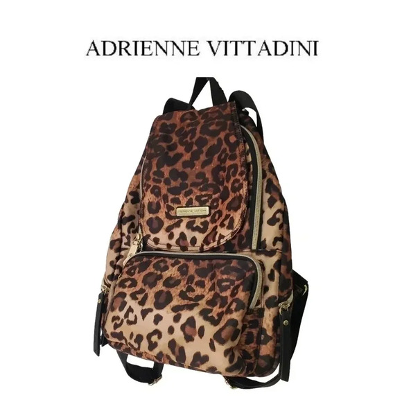 Adrienne Vittadini Handbags - Adrienne Vittadini Backpack Leopard Print  Fabric/Nylon